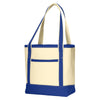 Port Authority Natural/True Royal Medium Cotton Canvas Tote