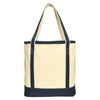 Port Authority Natural/Navy Large Cotton Canvas Tote