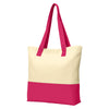 Port Authority Natural/Pink Azalea Colorblock Cotton Tote