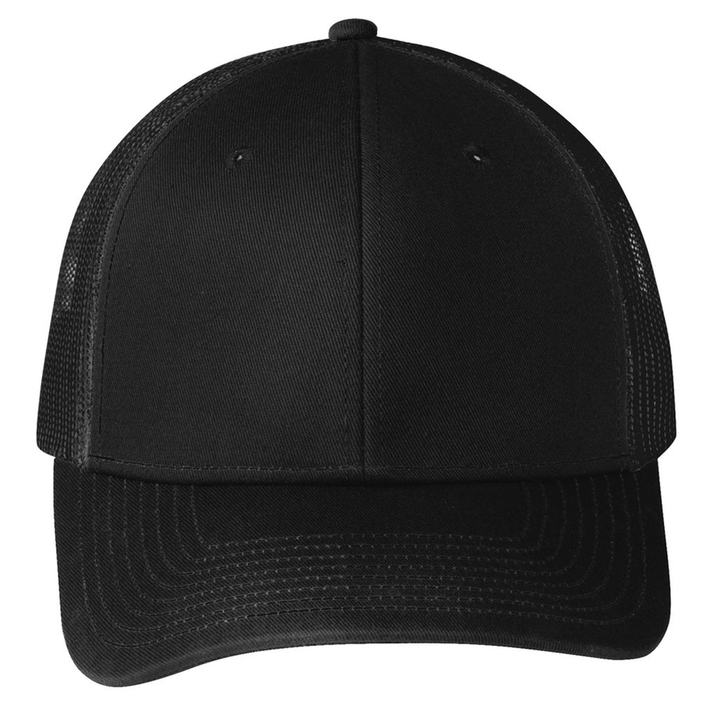 Port Authority Black Snapback Trucker Cap