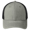 Port Authority Heather Grey/Black Snapback Trucker Cap