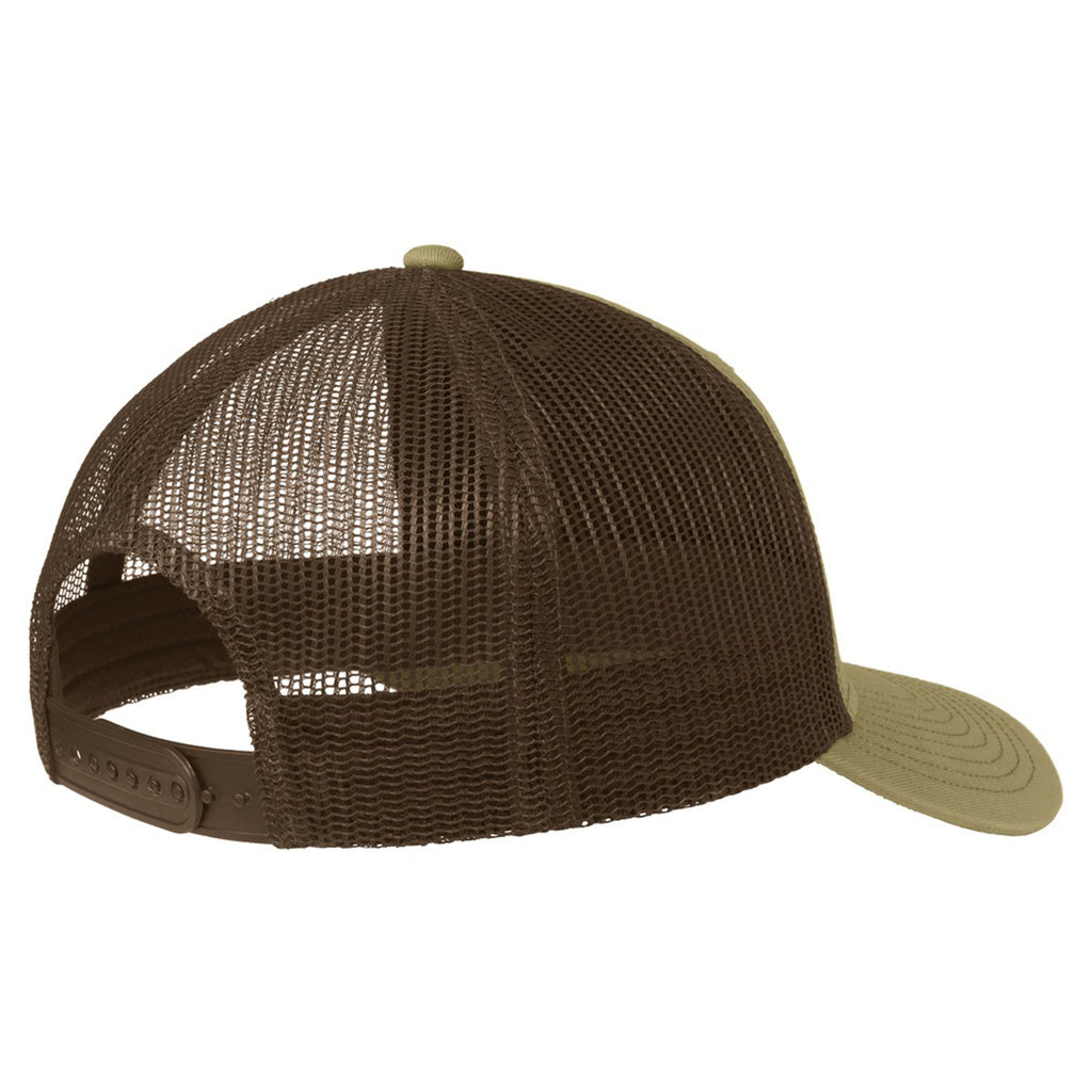 Port Authority True Khaki/Coffee Snapback Trucker Cap