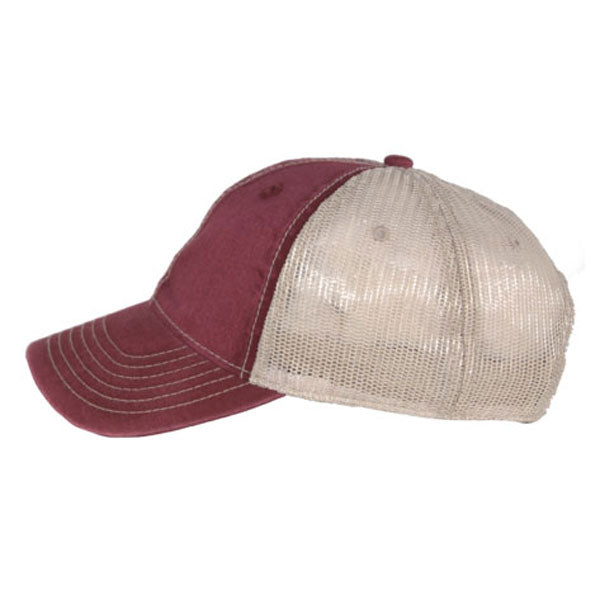 AHEAD Maroon/Tan Tea Stained Mesh Back Cap