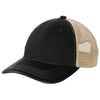 Port Authority Black/ Khaki Distressed Mesh Back Cap