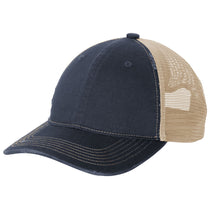 Port Authority River Blue Navy/ Khaki Distressed Mesh Back Cap