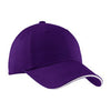 Port Authority Purple/White Sandwich Bill Cap with Striped Closure