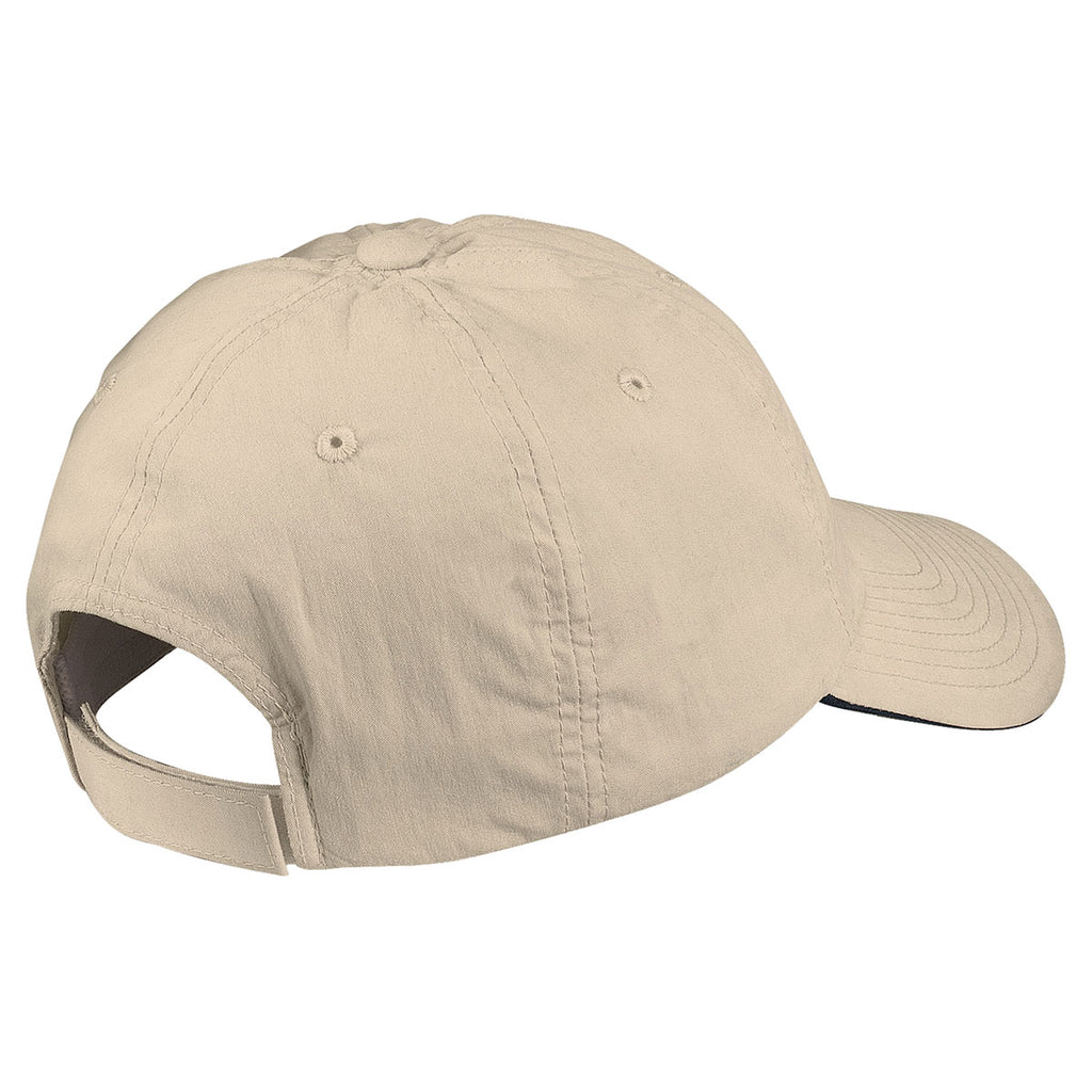 Port Authority Beige/Navy Sandwich Bill Cap