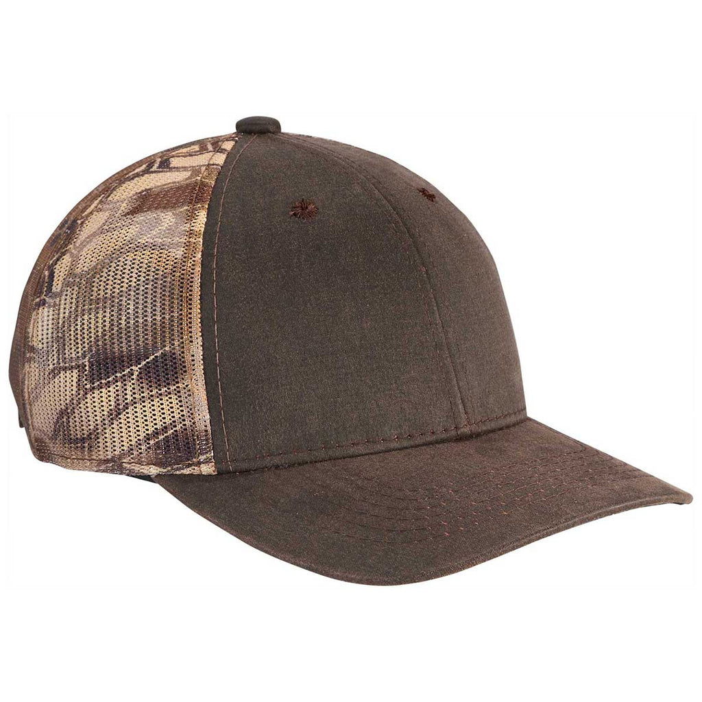 Port Authority Kryptek Highlander/Brown Pigment Print Camouflage Mesh Back Cap