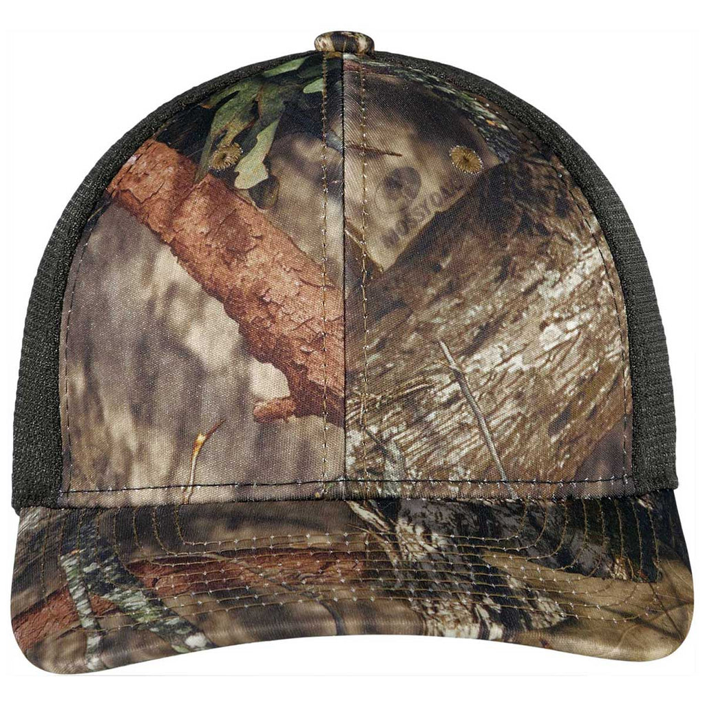 Port Authority Mossy Oak Break-Up Country/Black Snapback Performance Camouflage Mesh Back Cap