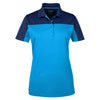 Core 365 Women's Electric Blue/Classic Navy Balance Colorblock Performance Pique Polo