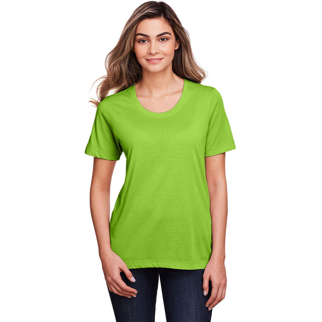 Core 365 Women's Acid Green Fusion ChromaSoft Performance T-Shirt