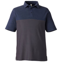 Core 365 Men's Carbon/Classic Navy Heather Fusion ChromaSoft Colorblock Polo