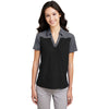 Core 365 Women's Black/Carbon Heather Fusion ChromaSoft Colorblock Polo