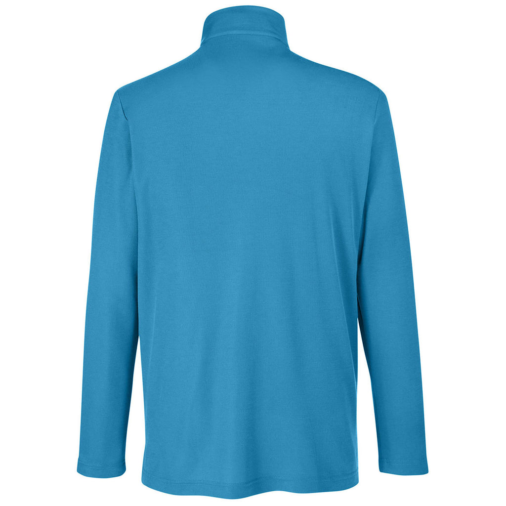 Core 365 Men's Electric Blue Fusion ChromaSoft Pique Quarter-Zip