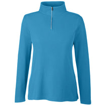 Core 365 Women's Electric Blue Fusion ChromaSoft Pique Quarter-Zip