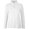 Core 365 Women's White Fusion ChromaSoft Pique Quarter-Zip