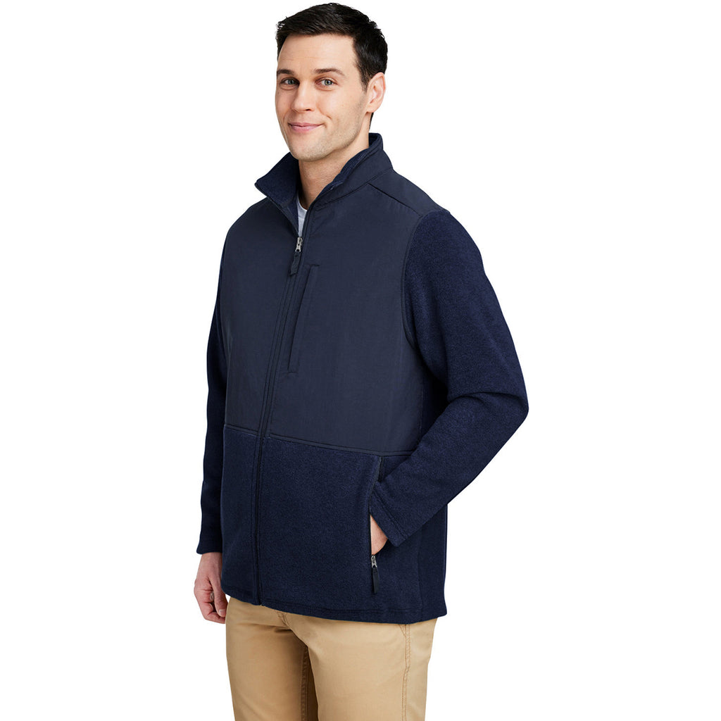 Core 365 Men's Classic Navy/Classic Navy Journey Summit Hybrid Full Zip