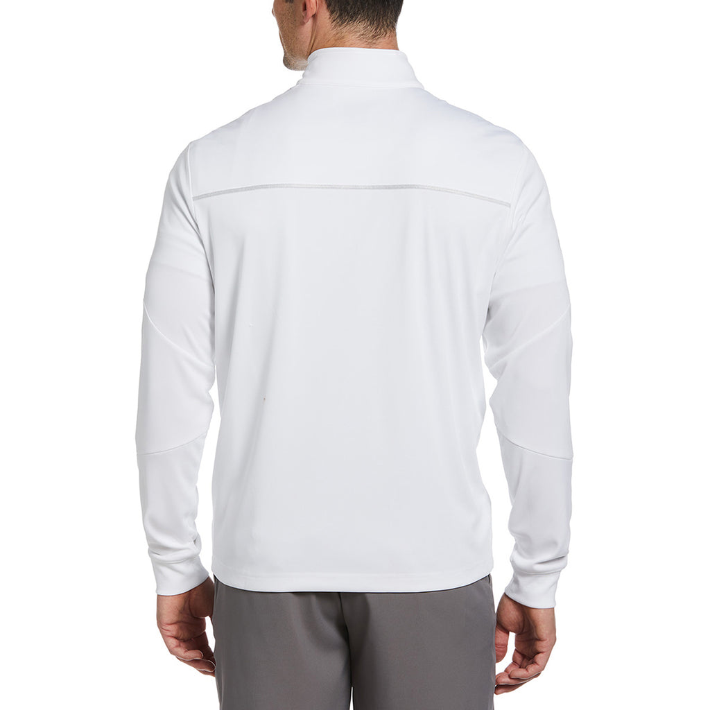 Callaway Men's White Long Sleeve Water Repellent Quarter Zip Mock with Reflection