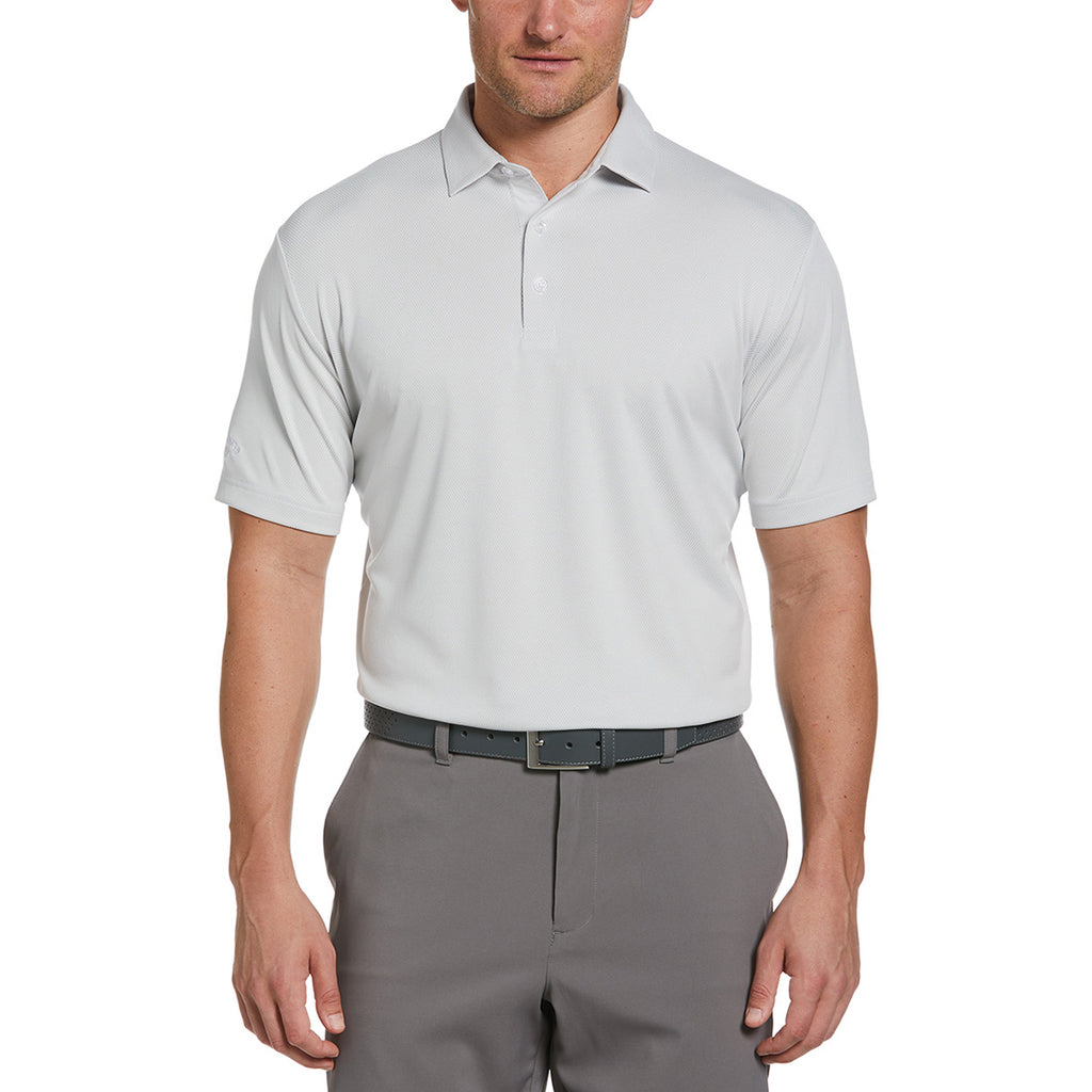 Callaway Men's Bright White Silver  Birdseye Polo