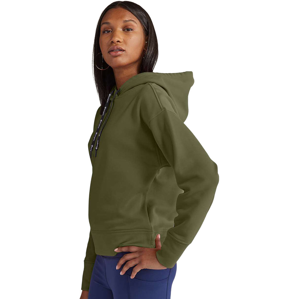 Champion Women's Fresh Olive Sport Hooded Sweatshirt