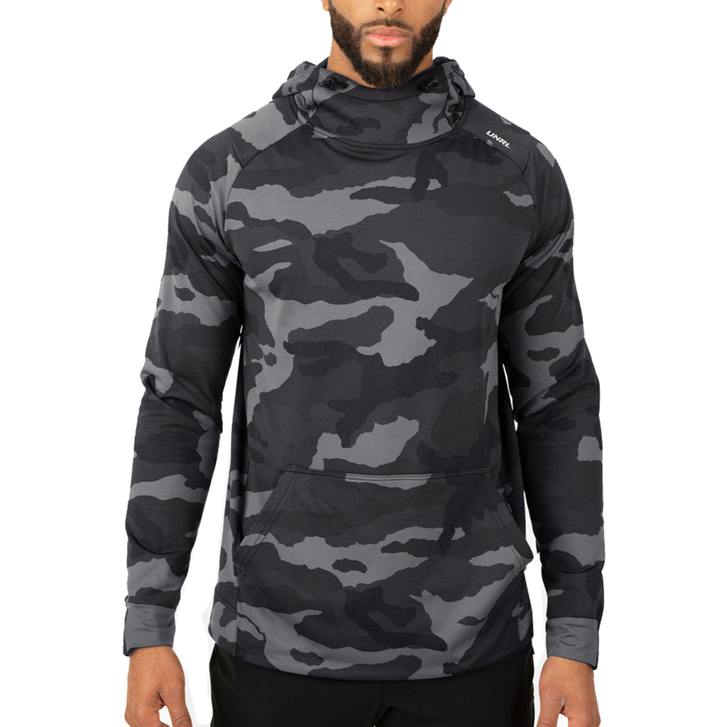 UNRL Unisex Black Camo Crossover Hoodie II