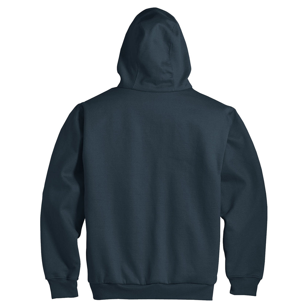 CornerStone Men's Navy Heavyweight Full-Zip Hooded Sweatshirt with Thermal Lining