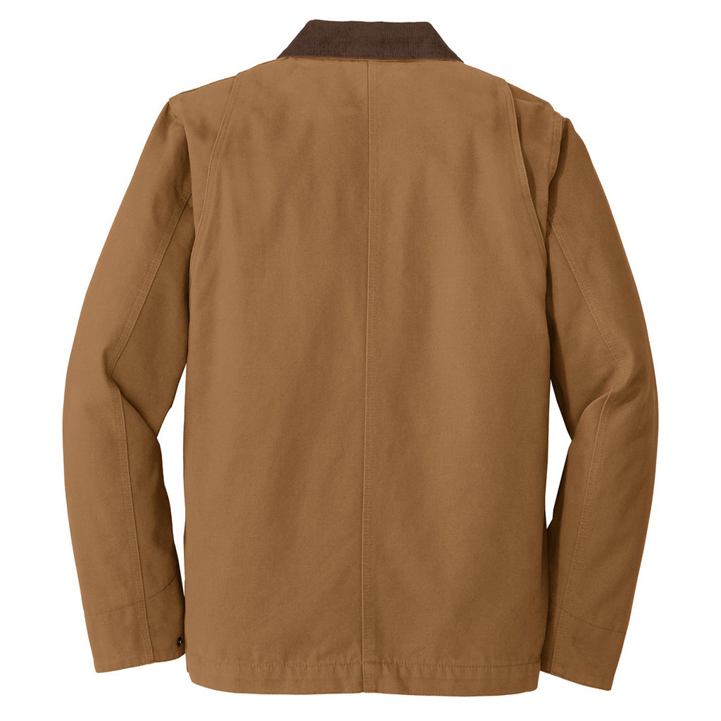 CornerStone Men's Duck Brown Washed Duck Cloth Chore Coat