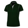 BAW Women's Dark Green/White Color Rib Shoulder Cool Tek Polo