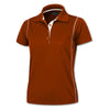 BAW Women's Orange/White Color Rib Shoulder Cool Tek Polo