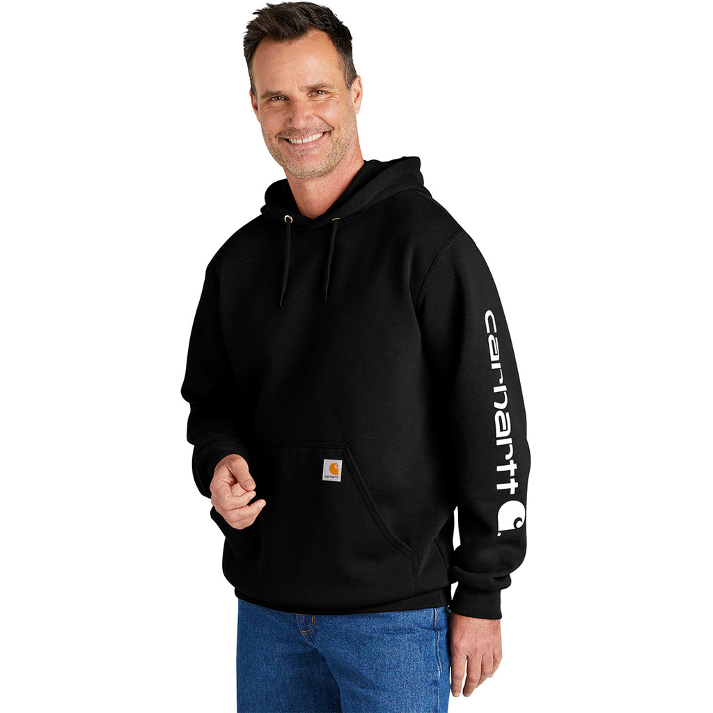 Carhartt Men's Black Midweight Hooded Logo Sweatshirt