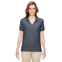 Devon & Jones Women's Graphite Pima Pique Short-Sleeve Y-Collar Polo