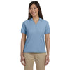 Devon & Jones Women's Slate Blue Pima Pique Short-Sleeve Y-Collar Polo