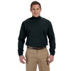 Devon & Jones Men's Black Sueded Cotton Jersey Mock Turtleneck