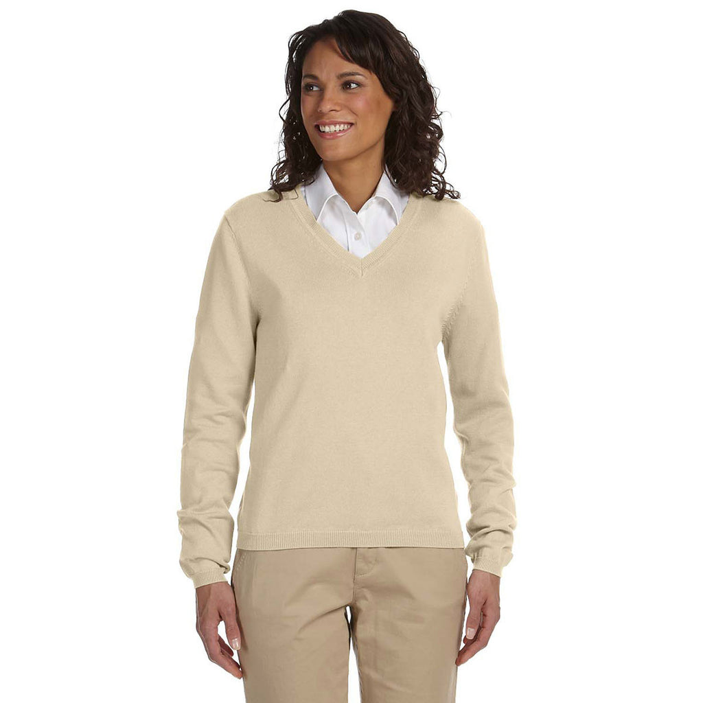 Devon & Jones Women's Stone V-Neck Sweater