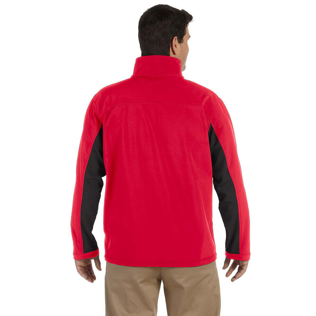 Devon & Jones Men's Red/Dark Charcoal Soft Shell Colorblock Jacket