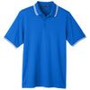 Devon & Jones Men's French Blue/White CrownLux Performance Plaited Tipped Polo