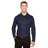 Devon & Jones Men's Navy CrownLux Performance Plaited Long Sleeve Polo