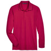 Devon & Jones Men's Red CrownLux Performance Plaited Long Sleeve Polo