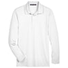 Devon & Jones Men's White CrownLux Performance Plaited Long Sleeve Polo