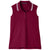 Devon & Jones Women's Burgundy/White CrownLux Performance Plaited Tipped Sleeveless Polo