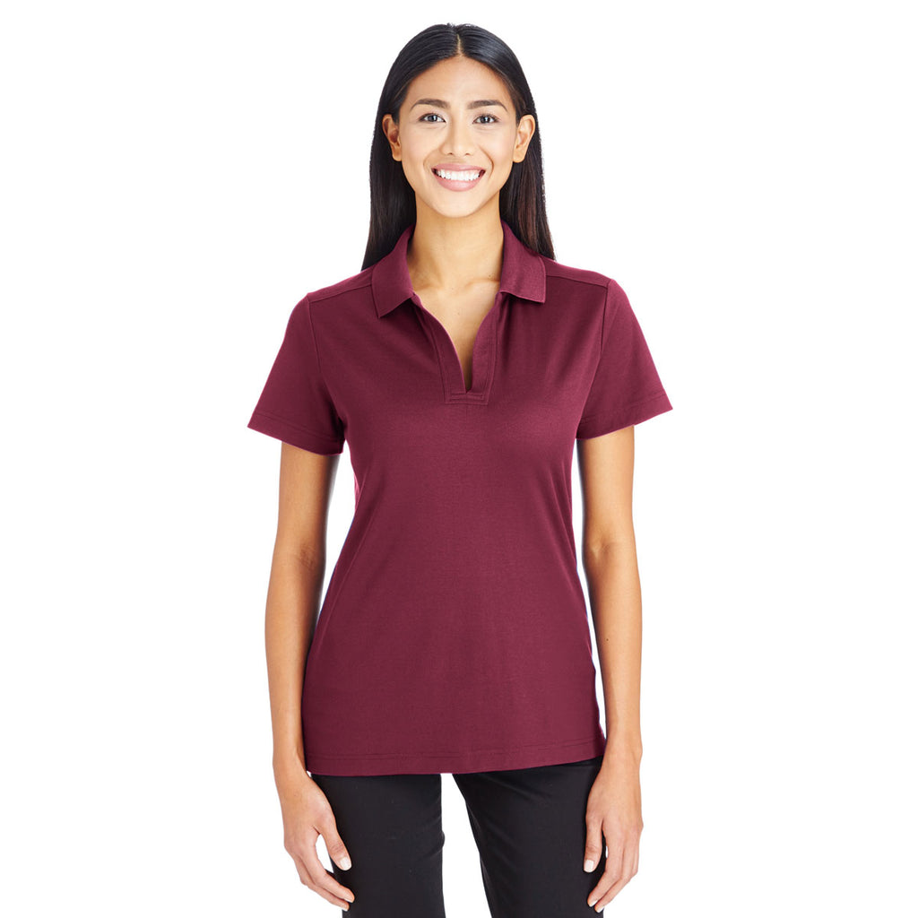 Devon & Jones Women's Burgundy CrownLux Performance Polo