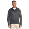 Devon & Jones Men's Dark Grey Heather Stretch Tech-Shell Compass Quarter-Zip