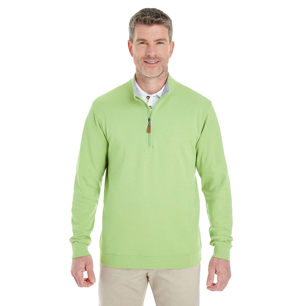 Devon & Jones Men's Lime/Grey Heather/Lime Drytec 20 Performance Quarter-zip