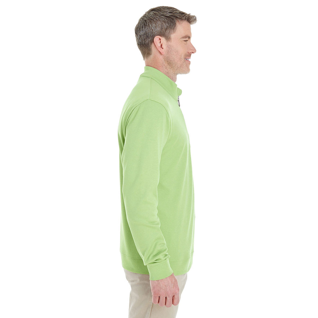 Devon & Jones Men's Lime/Grey Heather/Lime Drytec 20 Performance Quarter-zip