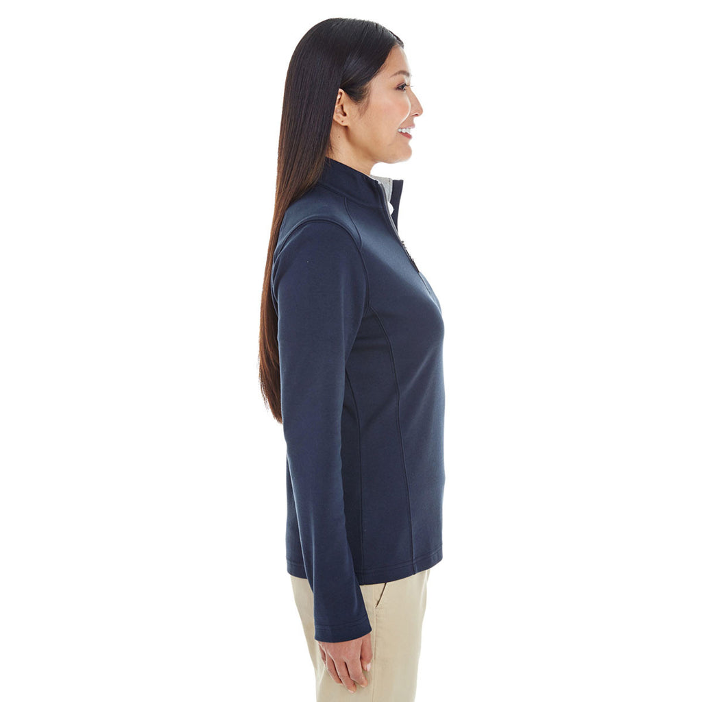 Devon & Jones Women's Navy/Grey Heather/Graphite Drytec 20 Performance Quarter-zip