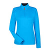 Devon & Jones Women's Ocean Blue/Navy/Ocean Blue Drytec 20 Performance Quarter-zip