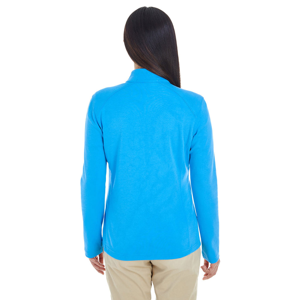 Devon & Jones Women's Ocean Blue/Navy/Ocean Blue Drytec 20 Performance Quarter-zip