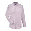 Devon & Jones Men's Burgundy/White CrownLux Performance Micro Windowpane Shirt