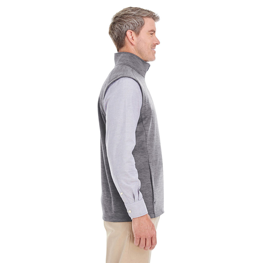 Devon & Jones Men's Dark Grey Heather Newbury Melange Fleece Vest