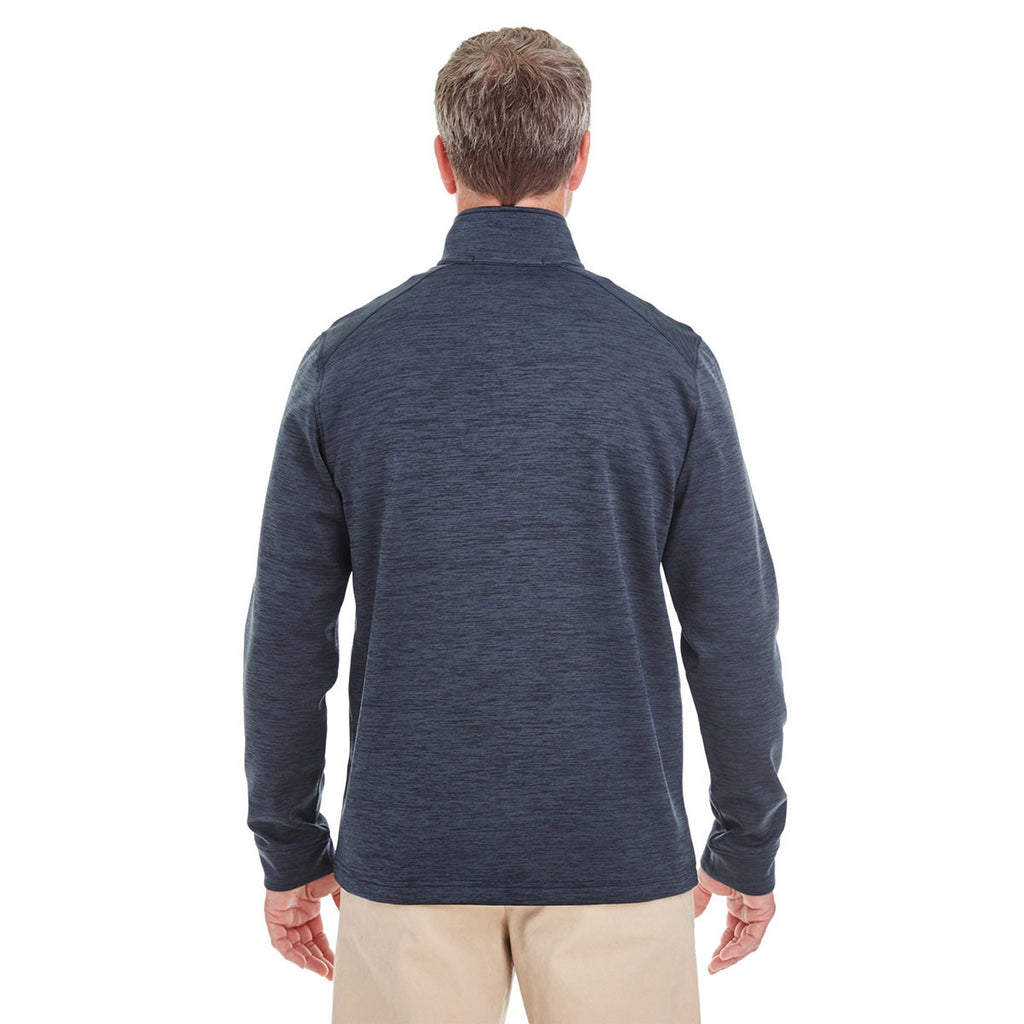 Devon & Jones Men's Navy Heather Newbury Melange Fleece Quarter-zip